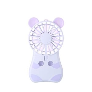 innerest mini cooling fan personal handheld standable multi-color led lights 2 adjustable speeds travel camping festival uses (mini one size, mouse fan- lavender)