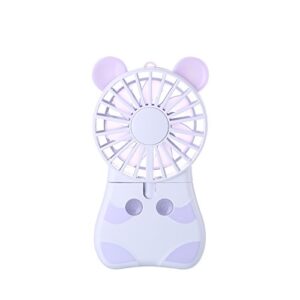 Innerest Mini Cooling Fan Personal Handheld Standable Multi-color LED Lights 2 Adjustable Speeds Travel Camping Festival Uses (Mini One Size, Mouse Fan- Lavender)