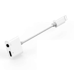 lightning 2-in-1 iphone audio adapter, 3.5mm headphone and lightning charger adapter for 8/8 plus iphone 7/7 plus 10 ipad ipod earphone adapter aux audio supports ios 11, great with car and home audio