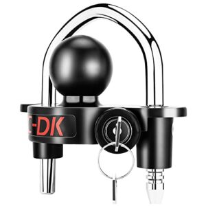 AC-DK Trailer Hitch Coupler Lock Fits 1-7/8", 2", and 2-5/16" Couplers, Heavy Duty Steel Trailer Locks Ball Hitch with 3 Keys Alike Trailer Hitch Locks for RV Travel Boat Camper Trailer