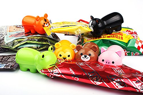Cute Zoo Animal Chip Bag Clips – 3 Pc Pack – Durable Plastic Clip for Keeping Food Fresh, Organize Kitchen and Office – Perfect for Snacks, Travel & Super Adorable (Frog, Lion, Tiger)
