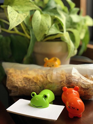 Cute Zoo Animal Chip Bag Clips – 3 Pc Pack – Durable Plastic Clip for Keeping Food Fresh, Organize Kitchen and Office – Perfect for Snacks, Travel & Super Adorable (Frog, Lion, Tiger)