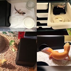 Reptile Hide Box, Small Animal Hideaway, Hides with Texture Help Peeling, for Snakes, Lizards, Leopard Gecko (M)