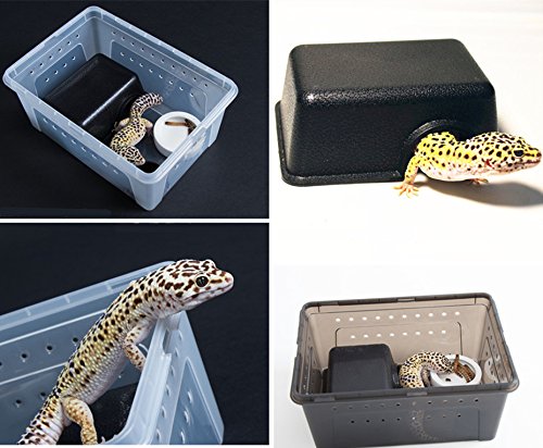 Reptile Hide Box, Small Animal Hideaway, Hides with Texture Help Peeling, for Snakes, Lizards, Leopard Gecko (M)