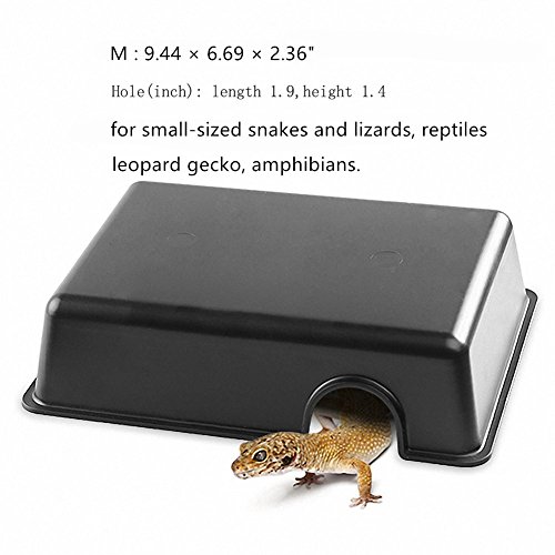 Reptile Hide Box, Small Animal Hideaway, Hides with Texture Help Peeling, for Snakes, Lizards, Leopard Gecko (M)