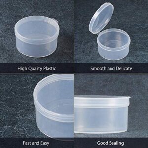 BENECREAT 12 Pack Round Clear Plastic Bead Storage Containers Box Case with Flip-Up Lids for Items,Pills,Herbs,Tiny Bead,Jewerlry Findings, and Other Small Items - 2x1 Inches