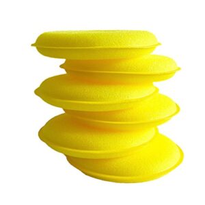 vorcool 6pcs wax applicator foam sponge polish pad ultra-soft cleaning tool for clean car vehicle auto glass(yellow)