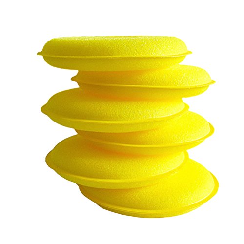 VORCOOL 6pcs Wax Applicator Foam Sponge Polish Pad Ultra-Soft Cleaning Tool for Clean Car Vehicle Auto Glass(Yellow)