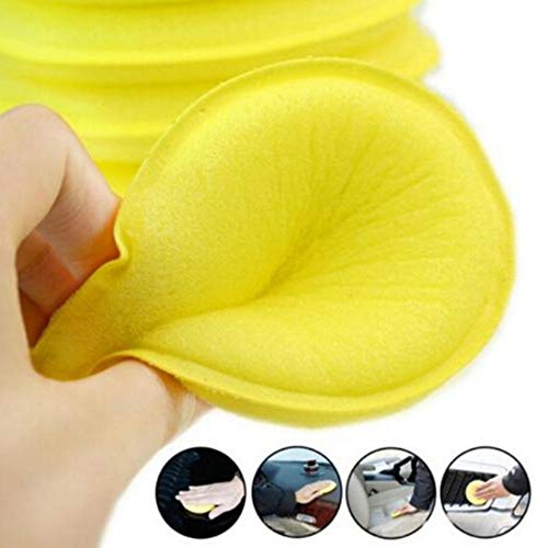 VORCOOL 6pcs Wax Applicator Foam Sponge Polish Pad Ultra-Soft Cleaning Tool for Clean Car Vehicle Auto Glass(Yellow)