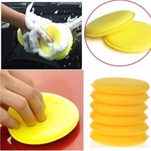 VORCOOL 6pcs Wax Applicator Foam Sponge Polish Pad Ultra-Soft Cleaning Tool for Clean Car Vehicle Auto Glass(Yellow)