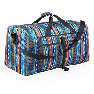 duffel bag 65l packable duffle bag with shoes compartment unisex travel bag water-resistant duffle bag(bohemian blue,65l)