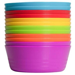 klickpick home set of 12 kids colorful snack bowls set toddlers cereal bowl set children bowl kid microwave dishwasher safe bpa free bowls - 6 colors