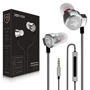 deivvox d0218 wired earbuds with microphone in ear headphones - volume control mic - balanced sound with extra bass - earphones noise isolating - headset for cell phones samsung sony lg - jack 3.5 mm
