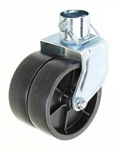 jeremywell 6" trailer tongue jack double caster wheel 2000lbs capacity, with pin, swirl jack, dual