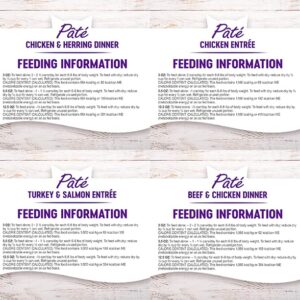 Wellness Natural Premium Canned Cat Wet Food Pate - 12 Pack Cans Variety Bundle Pack 4 Flavor - (Chicken,Beef, Salmon & Turkey) W/ HS Pet Food Bowl - (3 Ounce)