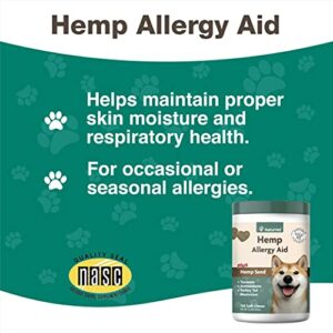 NaturVet Hemp Allergy Aid Supplement for Dogs, Hemp Seed, Antioxidants, Omegas, Dha & Epa for Healthy Skin & Respiratory Health, 120 Count