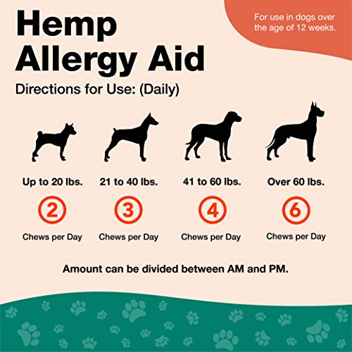 NaturVet Hemp Allergy Aid Supplement for Dogs, Hemp Seed, Antioxidants, Omegas, Dha & Epa for Healthy Skin & Respiratory Health, 120 Count