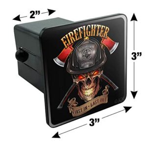 Firefighter Skull First in Last Out Fireman Tow Trailer Hitch Cover Plug Insert