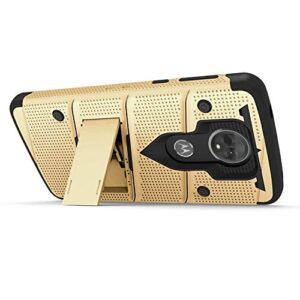 ZIZO Bolt Series Motorola Moto e5 Supra Case Military Grade Drop Tested with Tempered Glass Screen Protector Holster e5 Plus Gold