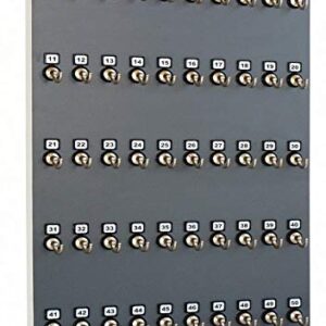 Stand Company Key Rack, Key Storage #50MNS, 50 Bolted Metal Numbered Hook with Hidden Hangers (50 Sets of Tag & Ring Included) - Made in USA