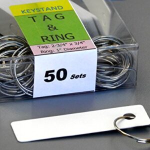 Stand Company Key Rack, Key Storage #50MNS, 50 Bolted Metal Numbered Hook with Hidden Hangers (50 Sets of Tag & Ring Included) - Made in USA