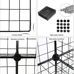 C&AHOME Wire Cube Storage, 9-Cube Organizer Metal, Wire C Grids Storage, Storage Bins Shelf, Modular Bookshelf, Closet Cabinet Ideal for Home, Living Room, Office 36.6”L x 12.4”W x 48.4”H Black