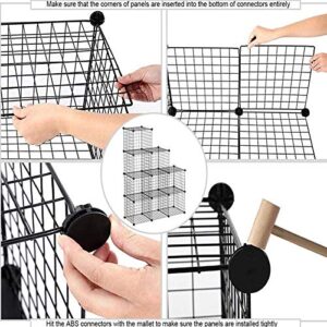 C&AHOME Wire Cube Storage, 9-Cube Organizer Metal, Wire C Grids Storage, Storage Bins Shelf, Modular Bookshelf, Closet Cabinet Ideal for Home, Living Room, Office 36.6”L x 12.4”W x 48.4”H Black
