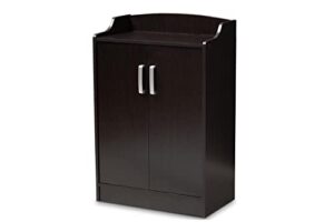 baxton studio verdell modern and contemporary wenge brown finished shoe cabinet