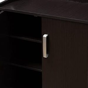 Baxton Studio Verdell Modern and Contemporary Wenge Brown Finished Shoe Cabinet