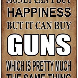 Rogue River Tactical Funny Pro Gun Metal Tin Sign, 12x8 Inch, Wall Décor - Man Cave Bar Money Happiness Guns