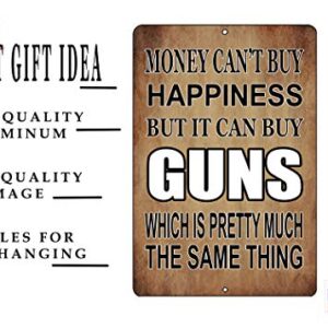 Rogue River Tactical Funny Pro Gun Metal Tin Sign, 12x8 Inch, Wall Décor - Man Cave Bar Money Happiness Guns