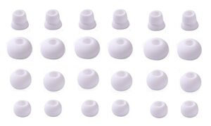 zotech 12 pair (24 piece) replacement earpads eartips earbuds eargels for powerbeats3 wireless earphone, sml 3 sizes 9 pair earbud tips & 3 pair double flange tips (white)