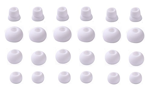 Zotech 12 Pair (24 Piece) Replacement Earpads Eartips Earbuds Eargels for Powerbeats3 Wireless Earphone, SML 3 Sizes 9 Pair Earbud Tips & 3 Pair Double Flange Tips (White)