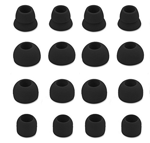 Zotech 8 Pair (16pcs) Replacement Earbud Tips for Beats Powerbeats3 Wireless Stereo Headphones - Small, Medium, Large, and Double Flange (Black)