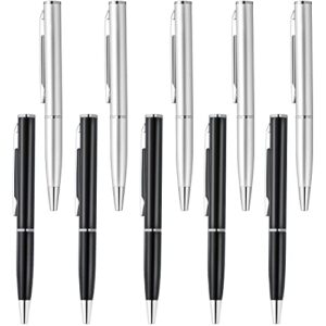 10 pieces small pens mini pen metal thin pens fine wallet pocket metal pen miniature gel ink pens for signature calligraphy business