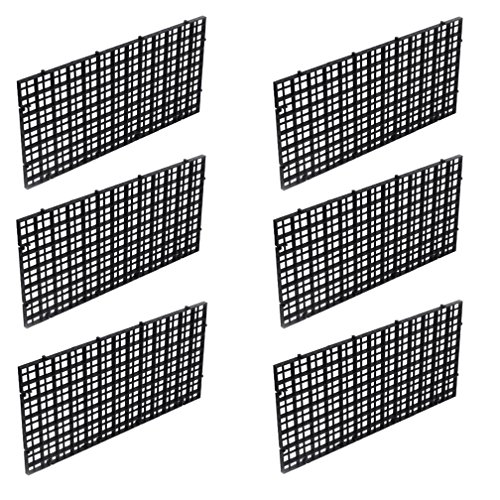 6 Pcs Grid Isolate Board Divider Fish Tank Bottom Black Filter Tray Aquarium Crate by OBANGONG