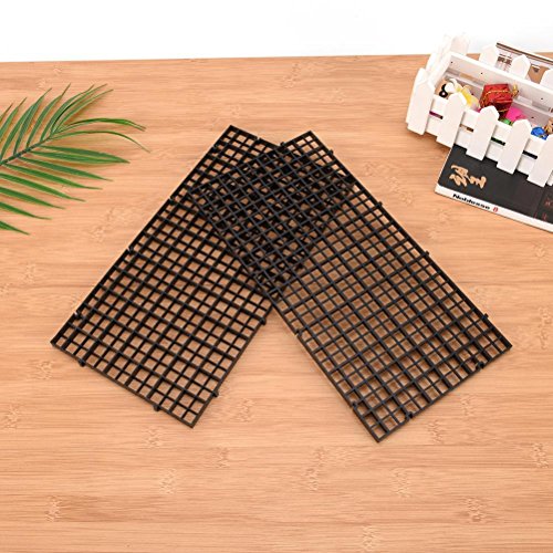 6 Pcs Grid Isolate Board Divider Fish Tank Bottom Black Filter Tray Aquarium Crate by OBANGONG