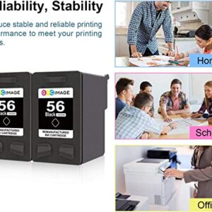 GPC Image Remanufactured Ink Cartridge Replacement for HP 56 C6656AN to use with Deskjet 5550 5650 5150 5850 Photosmart 7350 7260 7450 7150 7550 4215