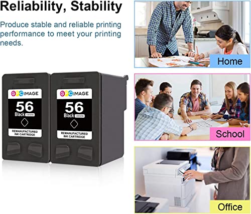 GPC Image Remanufactured Ink Cartridge Replacement for HP 56 C6656AN to use with Deskjet 5550 5650 5150 5850 Photosmart 7350 7260 7450 7150 7550 4215