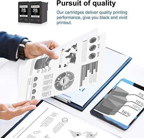 GPC Image Remanufactured Ink Cartridge Replacement for HP 56 C6656AN to use with Deskjet 5550 5650 5150 5850 Photosmart 7350 7260 7450 7150 7550 4215