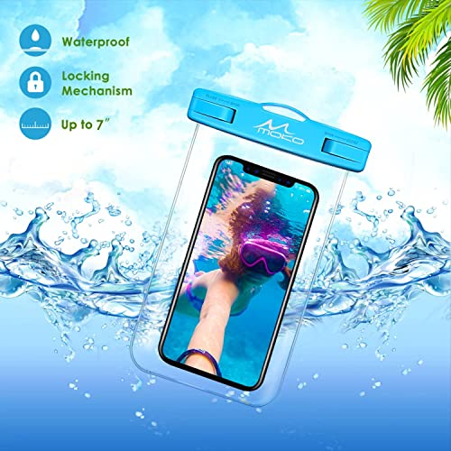 MoKo Waterproof Phone Pouch 3Pack, Underwater Phone Case Dry Bag with Lanyard Compatible with iPhone 14 13 12 11 Pro Max X/Xr/Xs Max/SE 3, Galaxy S21/S10/S9, Note 10/9/8