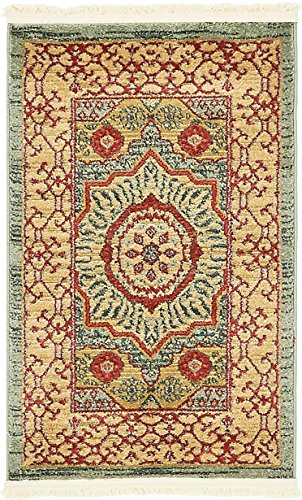 Unique Loom Palace Collection Area Rug - Saray (2' x 3' 1" Rectangle, Light Blue/ Red)