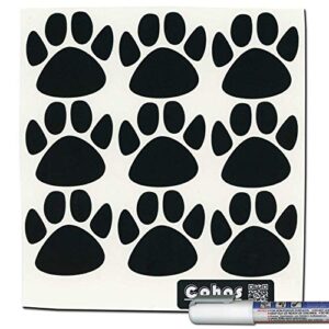 cohas chalkboard labels in small paw print shape includes liquid chalk marker and 27 labels, fine tip, white marker