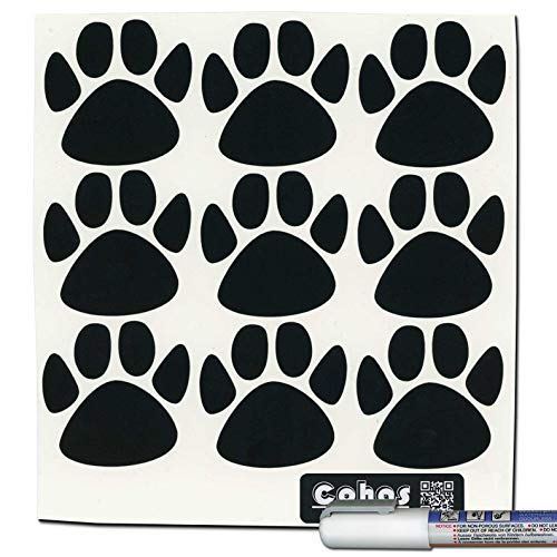 Cohas Chalkboard Labels in Small Paw Print Shape Includes Liquid Chalk Marker and 27 Labels, Fine Tip, White Marker