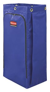 rubbermaid commercial products high-capacity cleaning/utility cart bag, 34-gallon, blue, compatible with rubbermaid cleaning carts