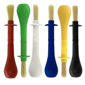 us art supply 6 piece jumbo children's tempera artist paint brushes with easy to hold stubby handles