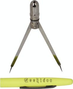 ekg calipers - ecg pen style caliper - geekidoc quality, high-quality metal, designed to last entire career (yellow-green)