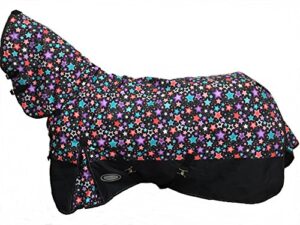 axiom 1800d ballistic nylon star black super tough heavy weight 300g combo horse blanket - 81"