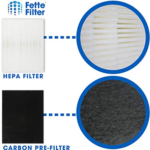 Fette Filter - 115115 Premium True HEPA H13 Filter Compatible with Winix Filter A 115115 Size 21 Plasma Wave Air Purifier AM90 P300 5300 5500 5300-2 6300-2 6300 C909 9800 C535 1 +4 Pack