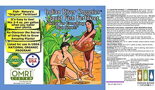 Fish Fertilizer - Omri Listed Hydrolyzed Fish Fertilizer for Plants (1 Quart) - Liquid Organic Fertilizer for Vegetables, Fruit, Lawns, Blooms & Plants